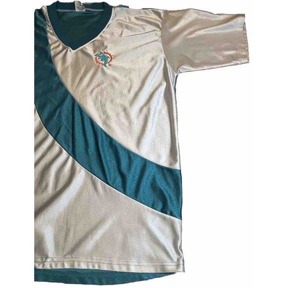 Don Alleson XXL Vintage 80s Miami Dolphins Nylon Polyester Short Sleeve USA Made - Picture 4 of 10
